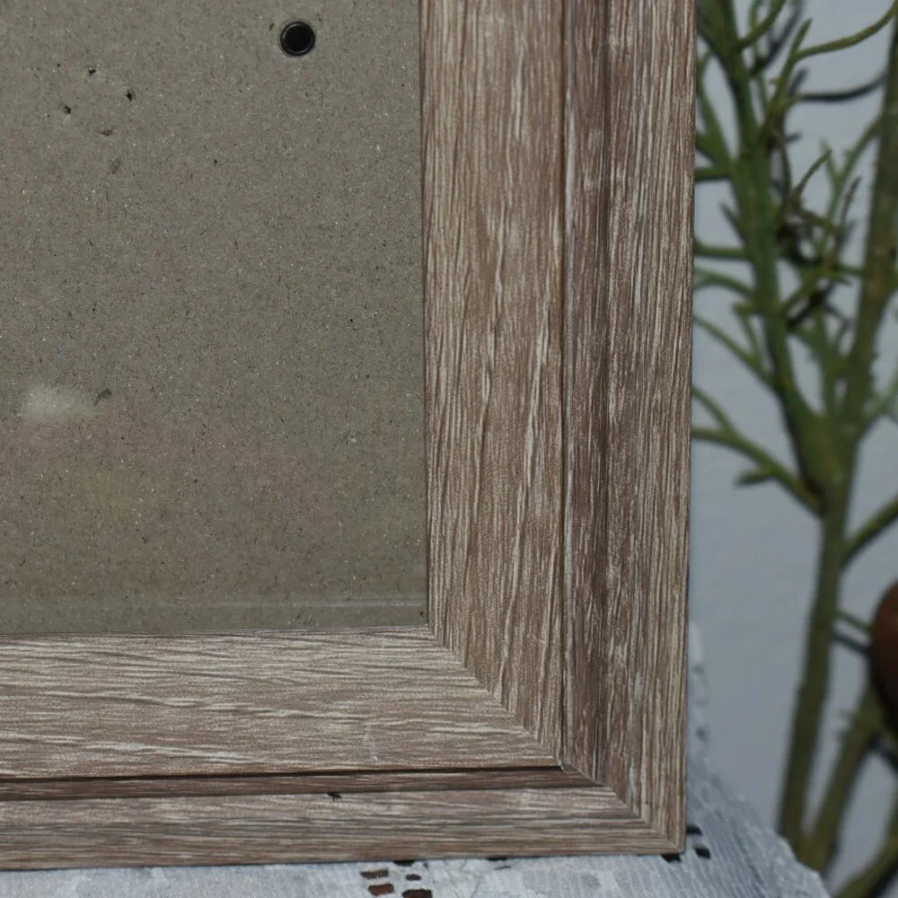 Vintage Rustic Country Farmhouse Distressed Wood Picture Frame 2pc Set